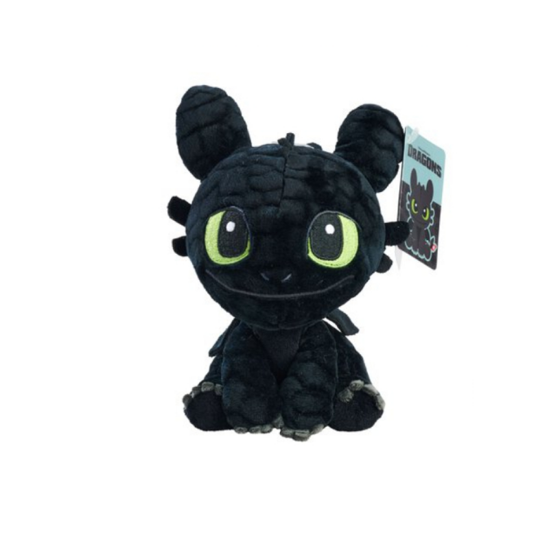 Dragons - peluche krokmou sourire noir 18 cm 